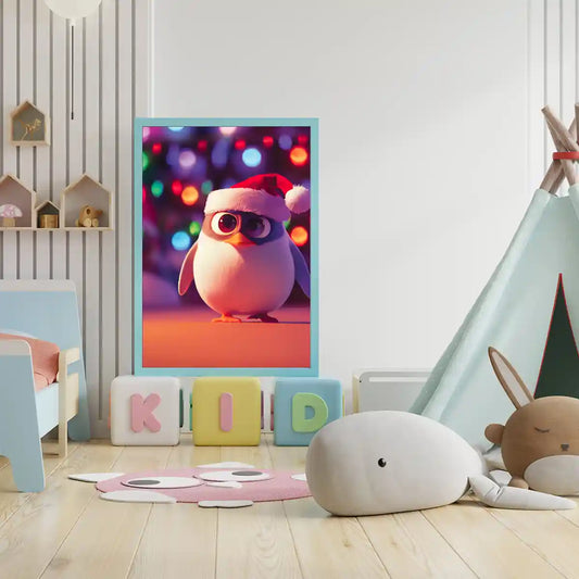 Cute Baby Penguin in Santa Hat