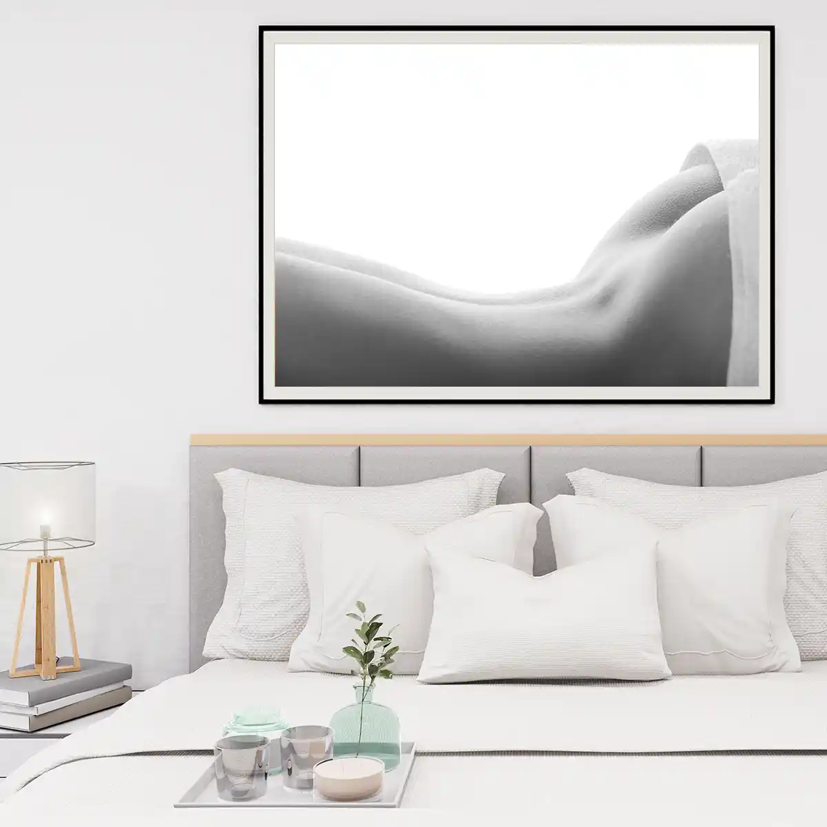 The Curves of a Woman's Body in Black and White