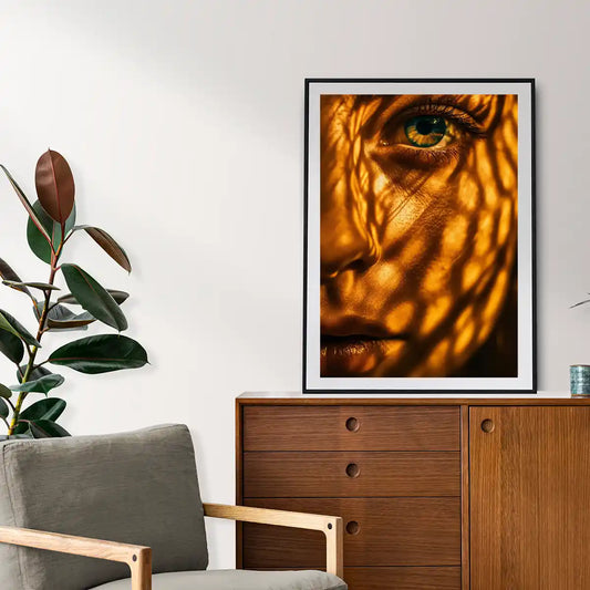 Sunlit Orange Portrait of a Girl - Left