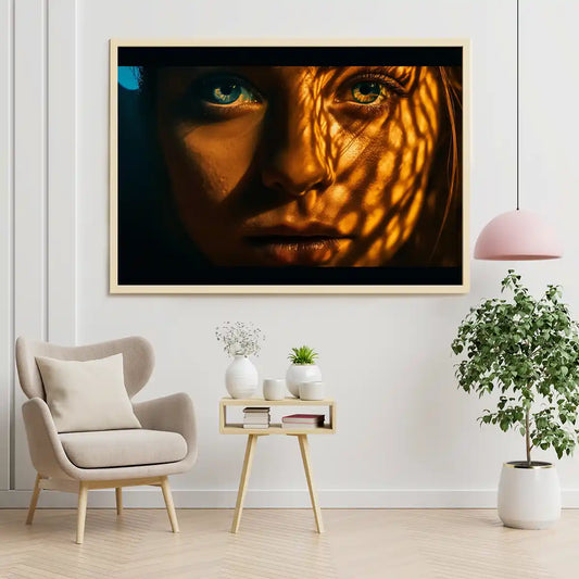 Sunlit Orange Portrait of a Girl