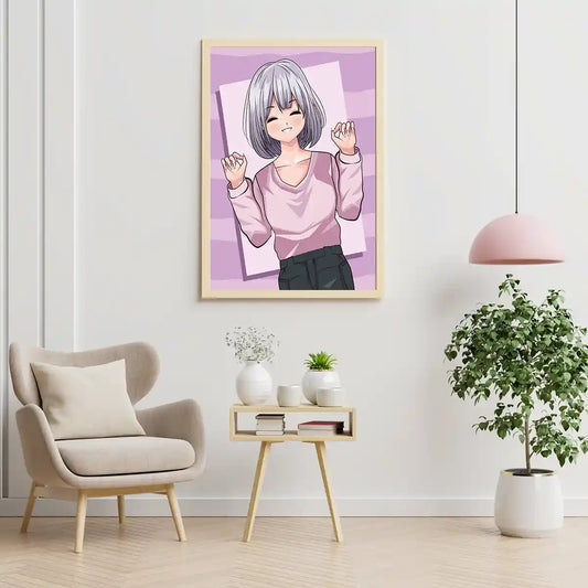 Gleeful Anime Stylish Girl - Digital Art Illustration