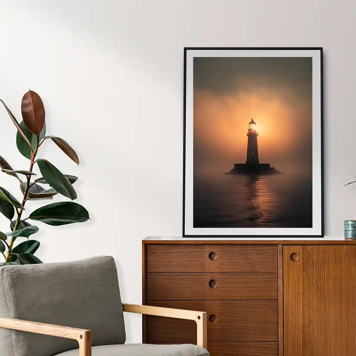 Lighthouse Tower in Sunset Digital Art