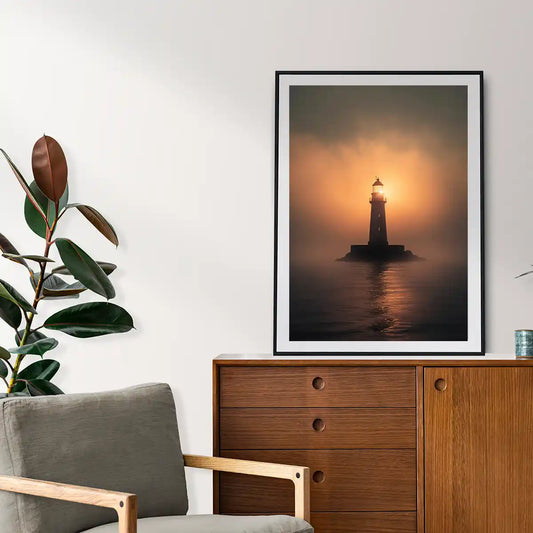 Lighthouse Tower in Sunset Digital Art