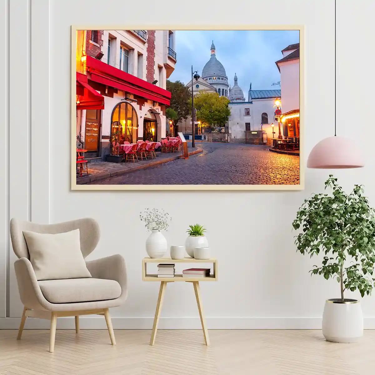 Traditional Architecture and Streets Scenes with Shops in Montmantre France