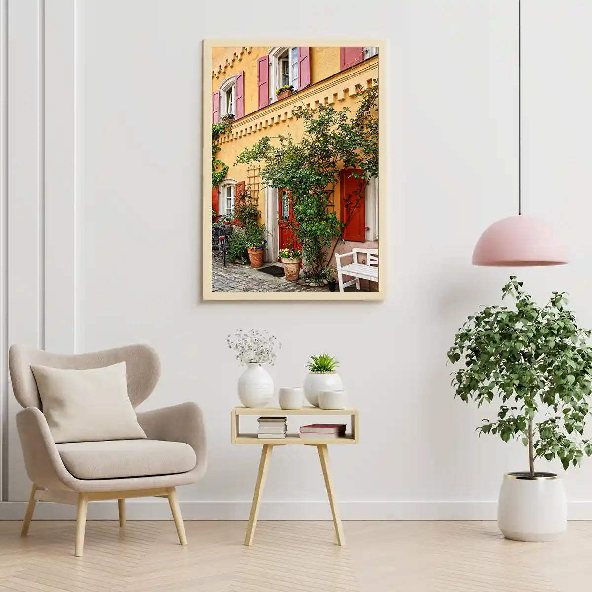 Colourful Traditional House Facade in Franconia Bavaria Germany