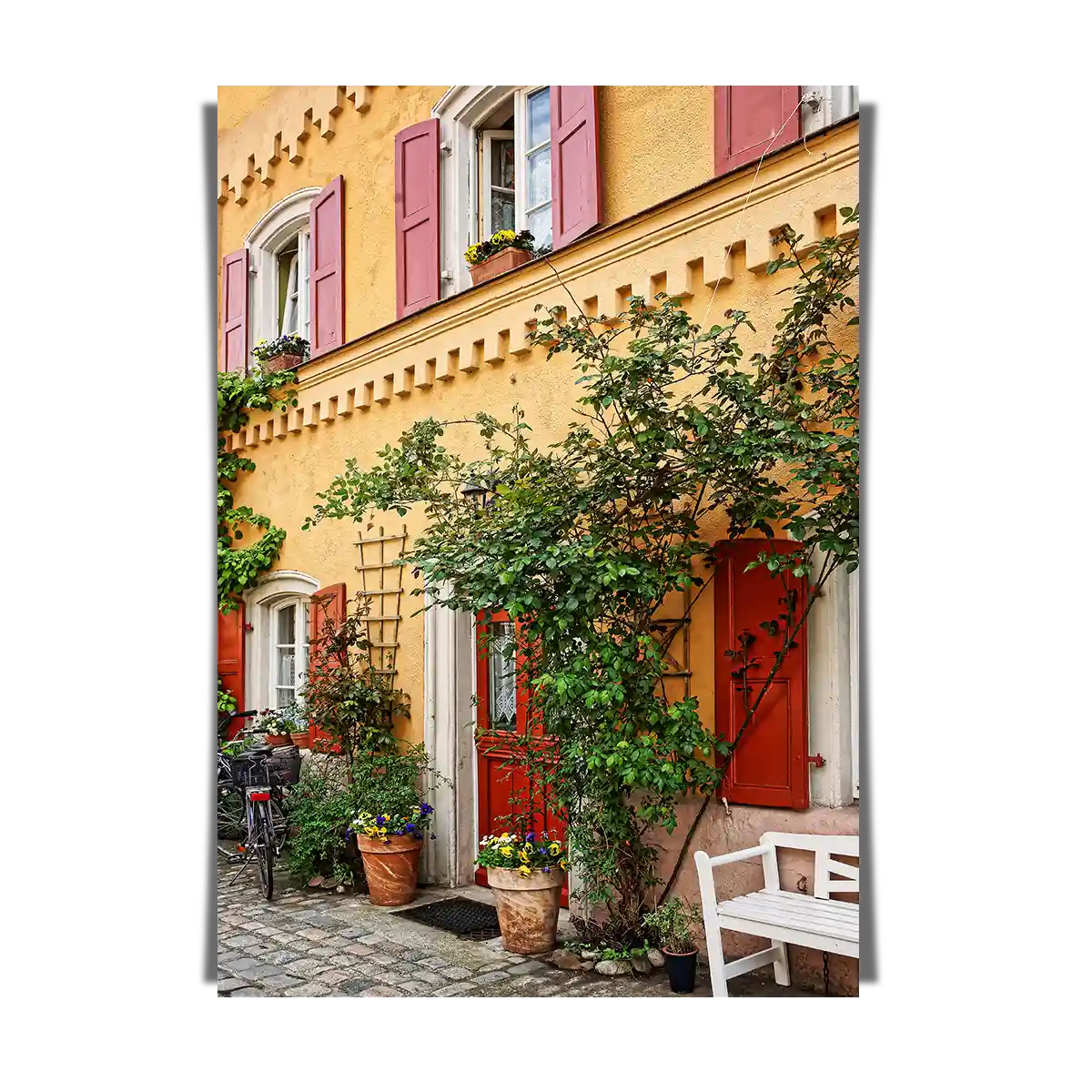 Colourful Traditional House Facade in Franconia Bavaria Germany