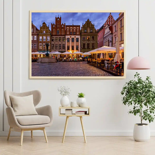 Old Market Square Shop Front and Cafes in Poznan Poland