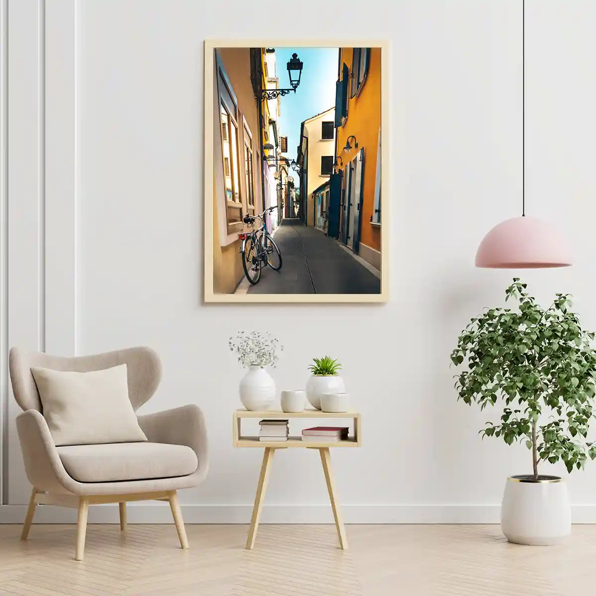 Colourful Streets in Traditional Town of Caorle Italy