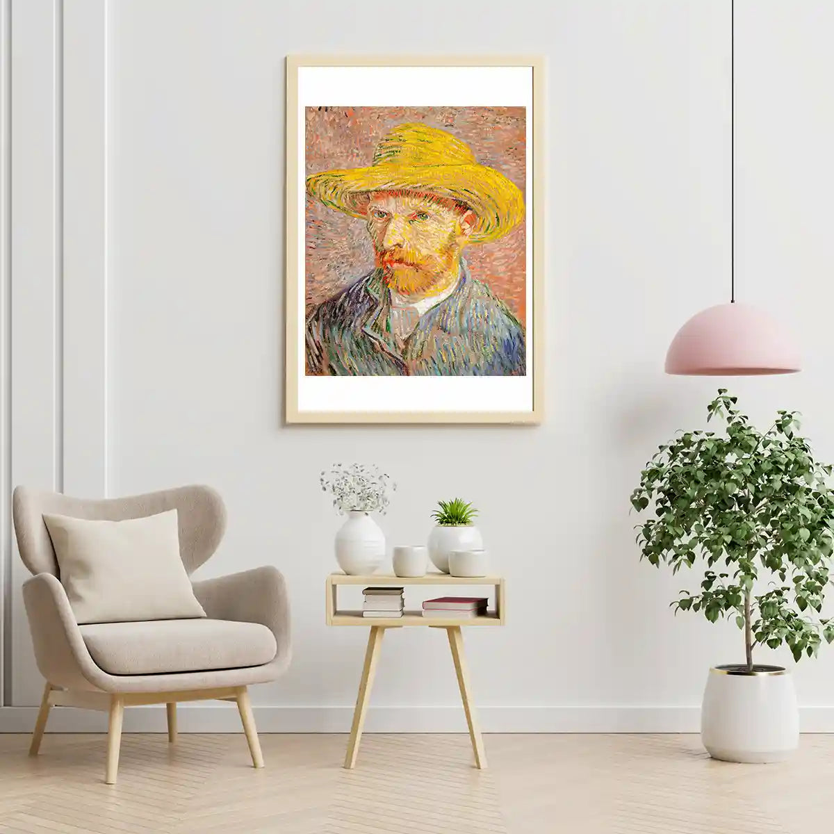 Self Portrait in Straw Hat by Vincent Van Gogh 1887