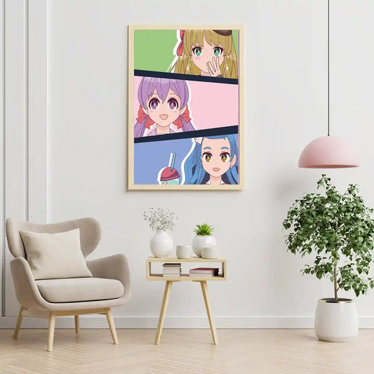 Three Girls Reaction - Anime Illustration