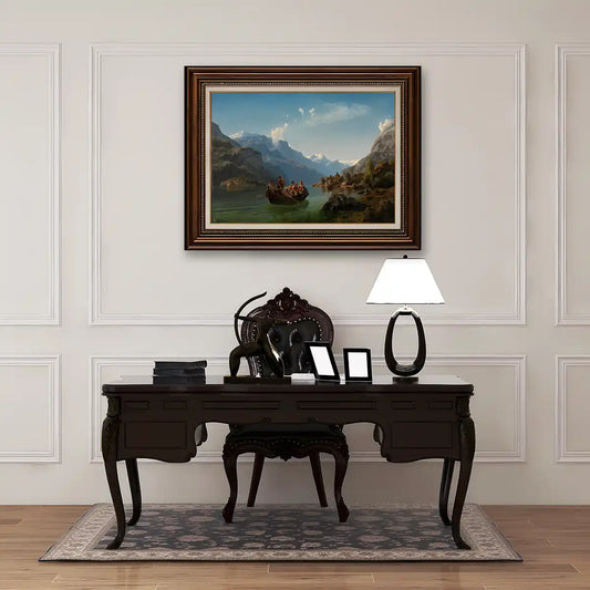 Bridal Procession on the Hardangerfjord 1848 by Adolph Tidemand & Hans Gude