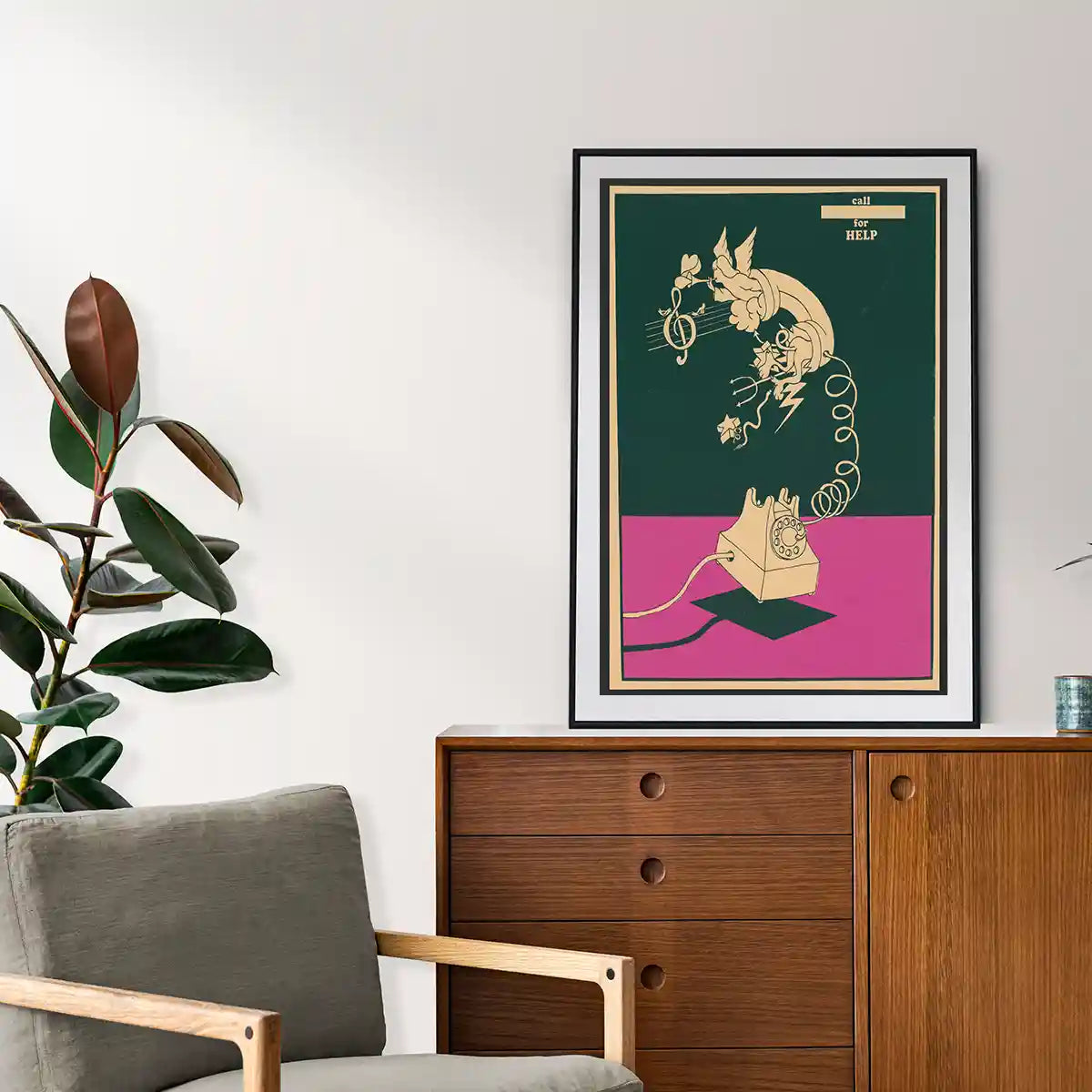 Call For Help Retro Poster by Lanny Sommese 1943 with Blank Number