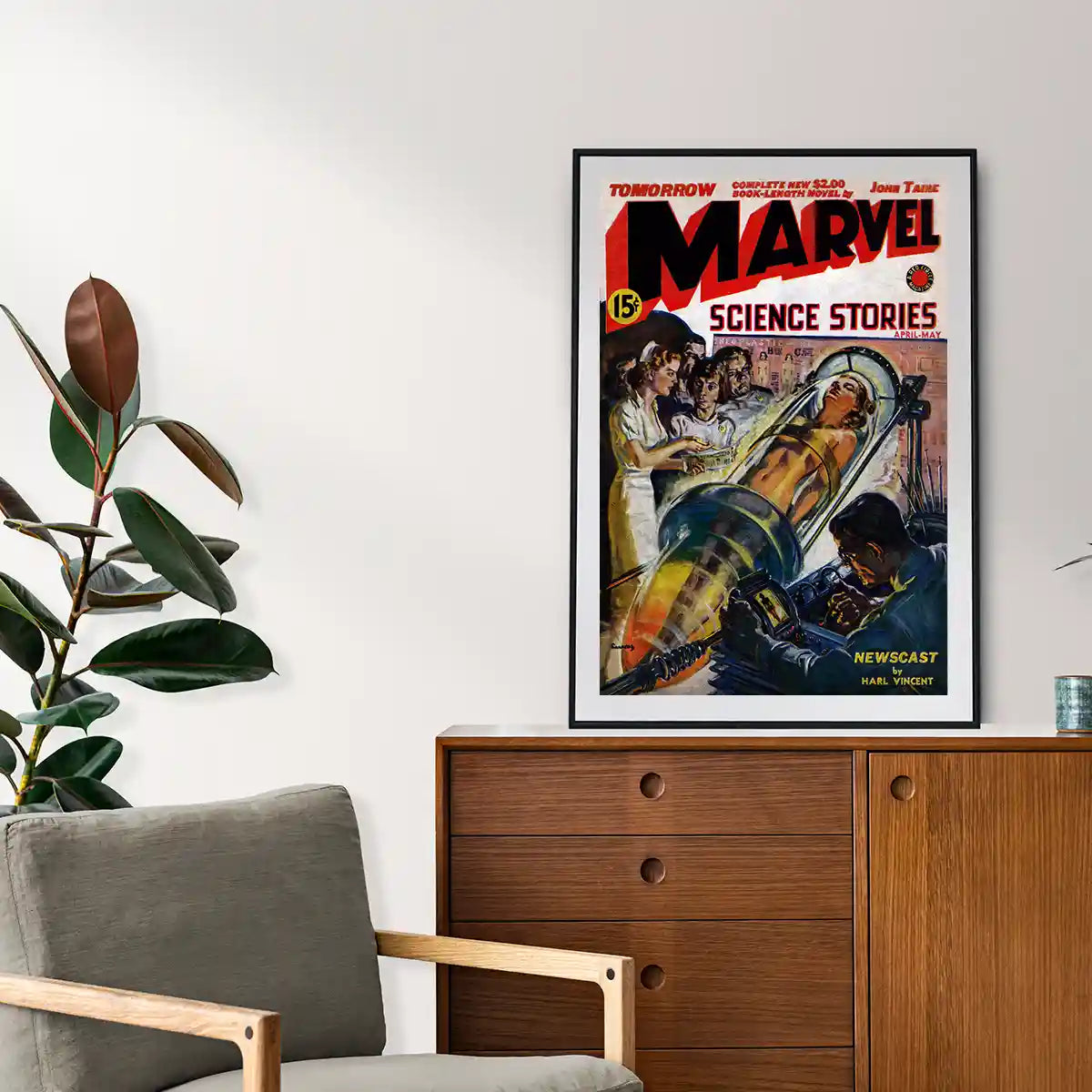 Marvel Science Stories - Retro Magazine Poster 1939