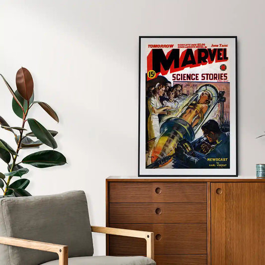 Marvel Science Stories - Retro Magazine Poster 1939