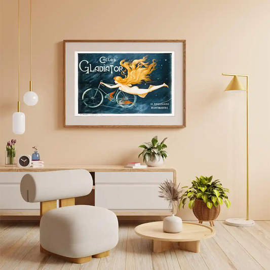 Nude Golden Hair Girl Illustration - Classic LIthography Printing 1895