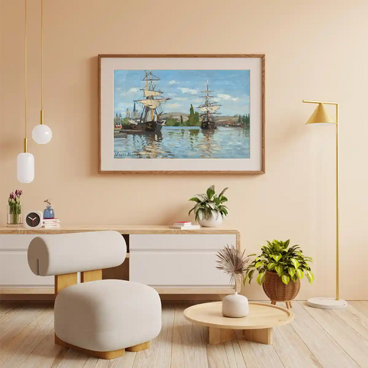 Ships Riding on The Seine at Rouen by Claude Monet 1872-1873