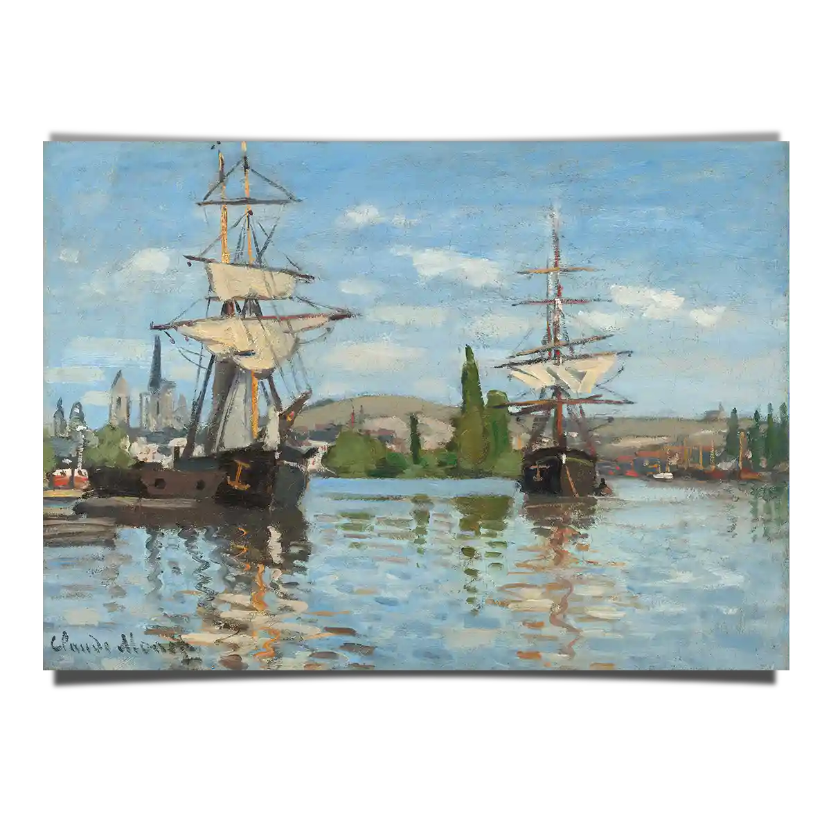 Ships Riding on The Seine at Rouen by Claude Monet 1872-1873