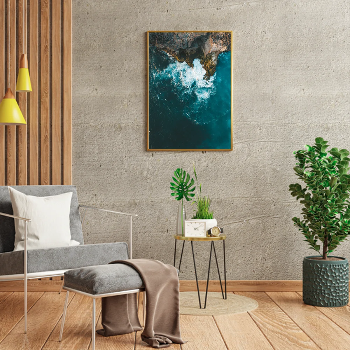 Aerial Shot Of Beach Cliff