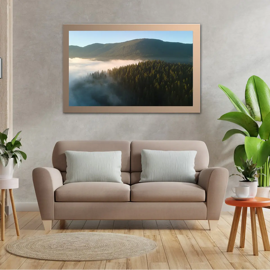 Aerial View Foggy Morning