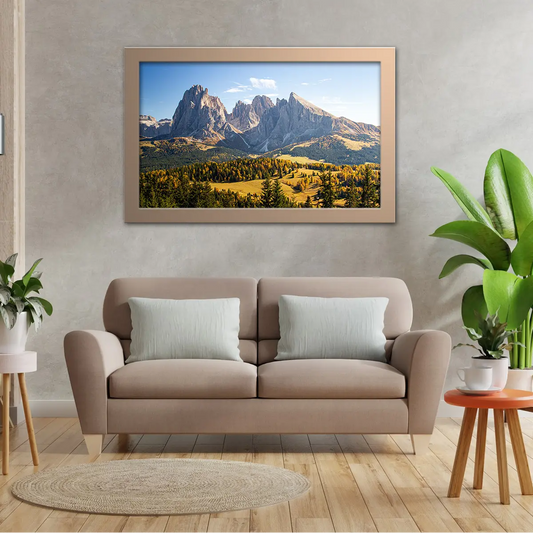 Aerial View Grassy Hills Covered In Trees