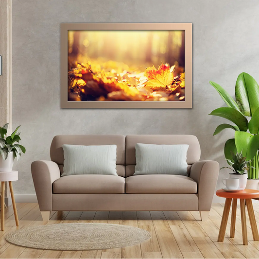 Autumn Leaves on a Forest Floor Macro Shot