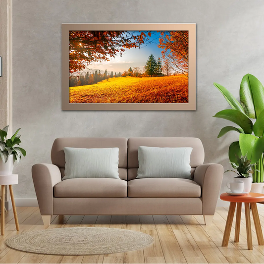 Autum Leaves on a Hilly Landscape