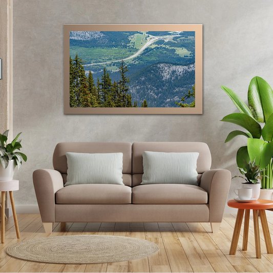 Banff Forest In Canada With Road View