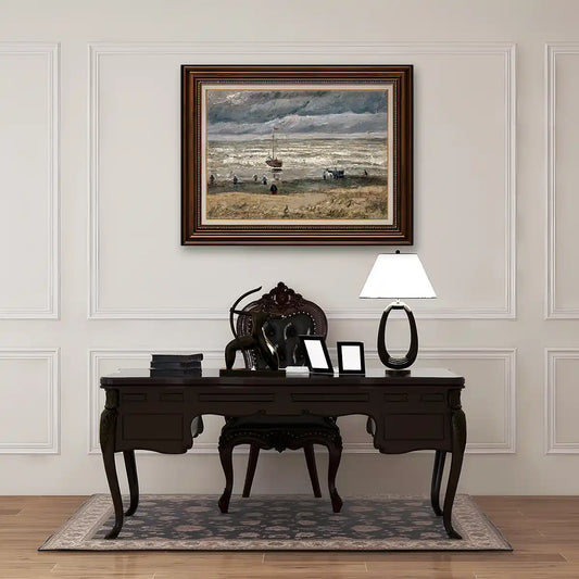 Beach at Schevenigen in Stormy Weather by Vincent Van Gogh 1882