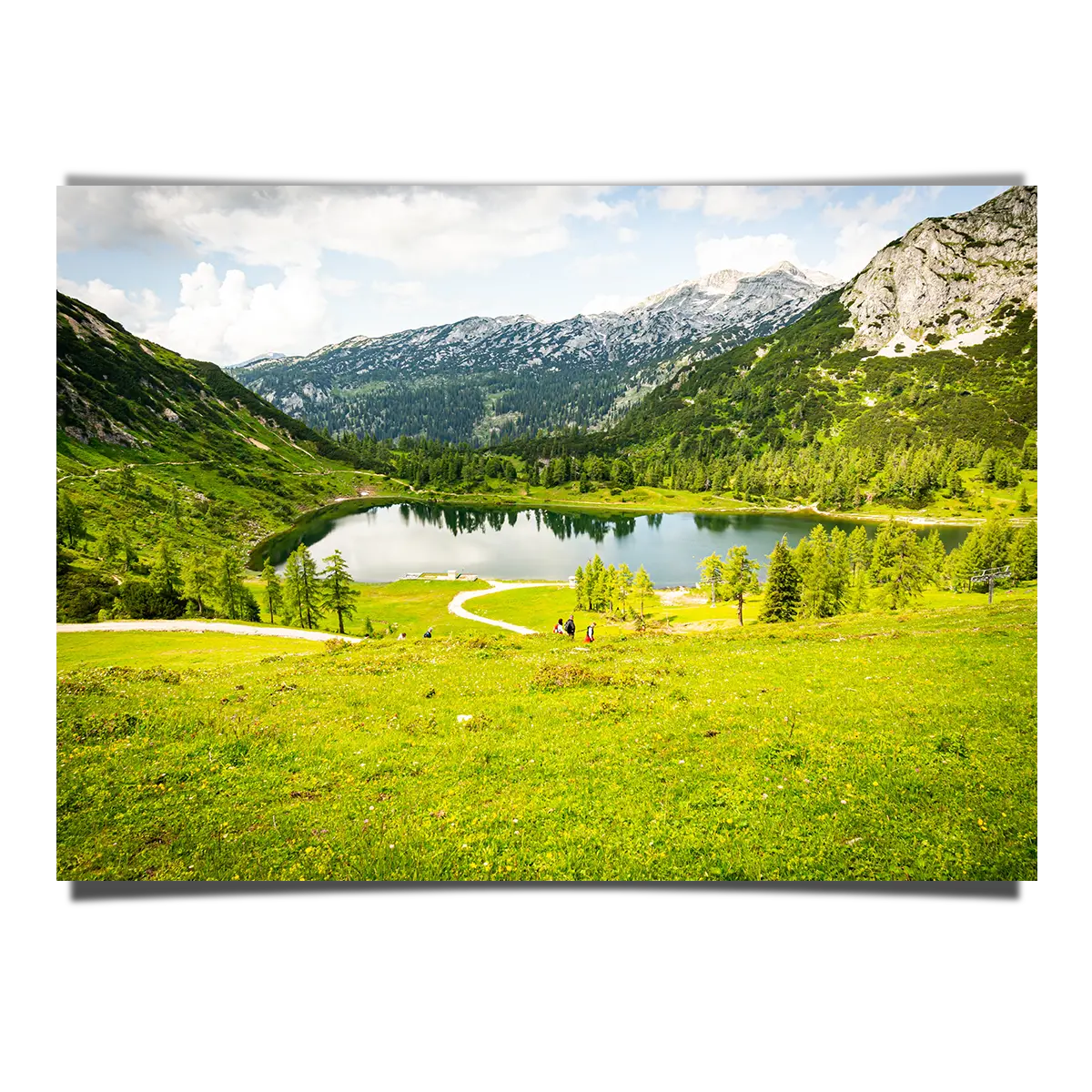 Beautiful Scenery Green Valley Near Alp Mountains