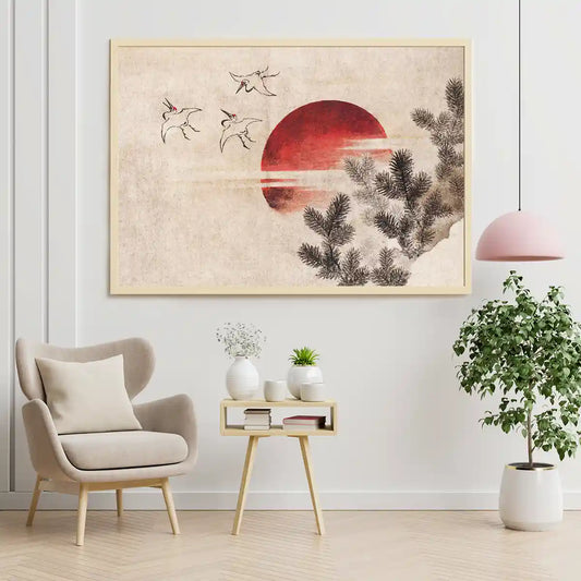 Birds and Sunset From Album of Sketches by Katsushika Hokusai 1814