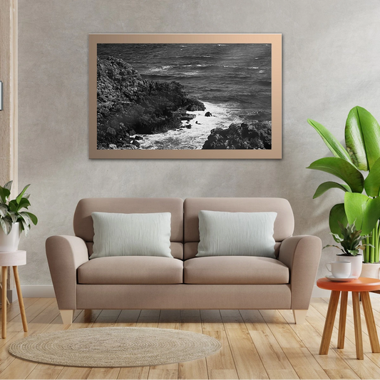 Black And White Ocean Coast