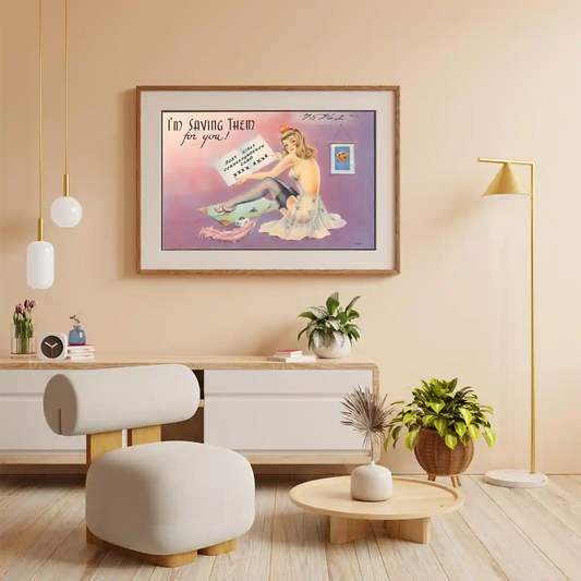 Busy Girls Correspondence - Classic Pin Up Girl Poster in 1940s