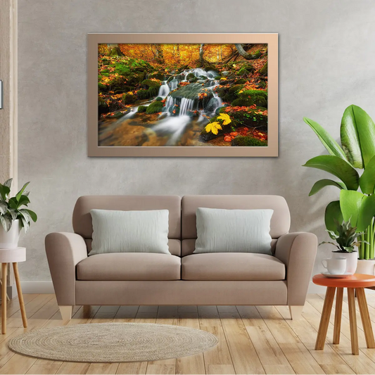 Creek Waterfall in a Forest Floor