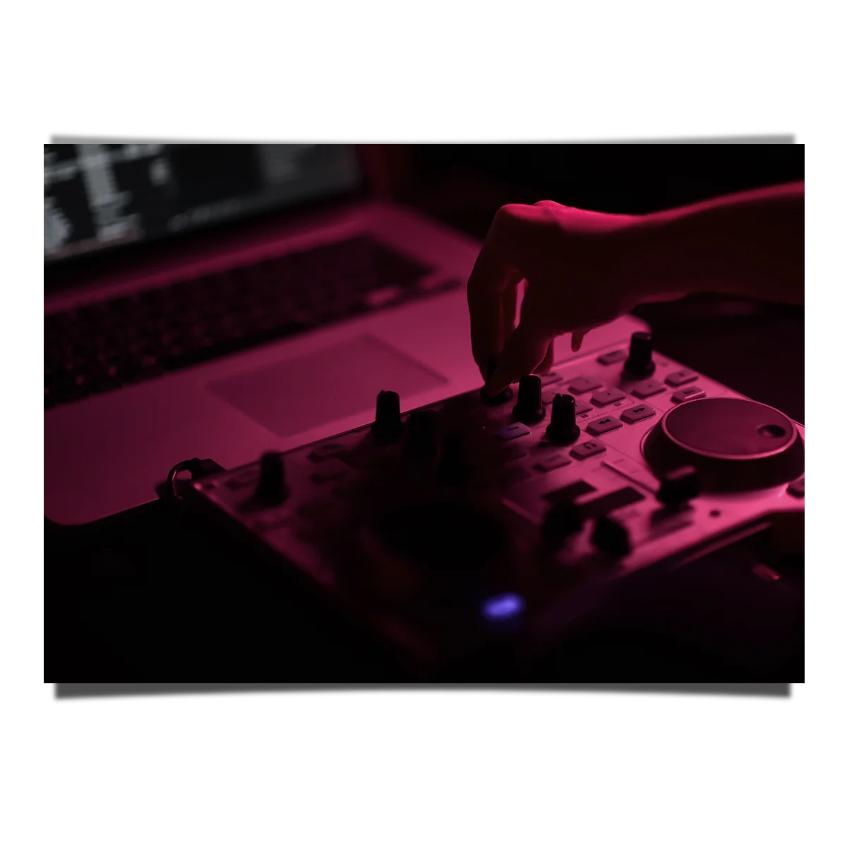Dj Mixer and Pink Light