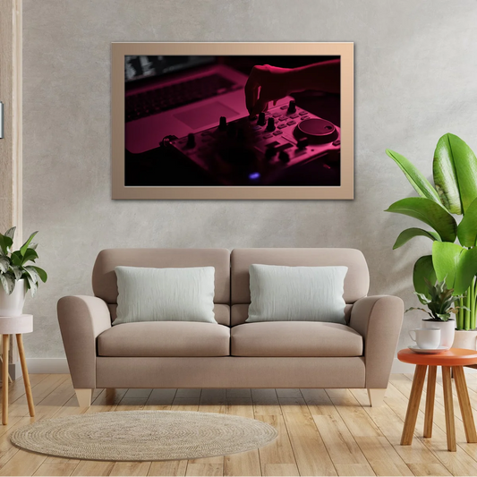 Dj Mixer and Pink Light