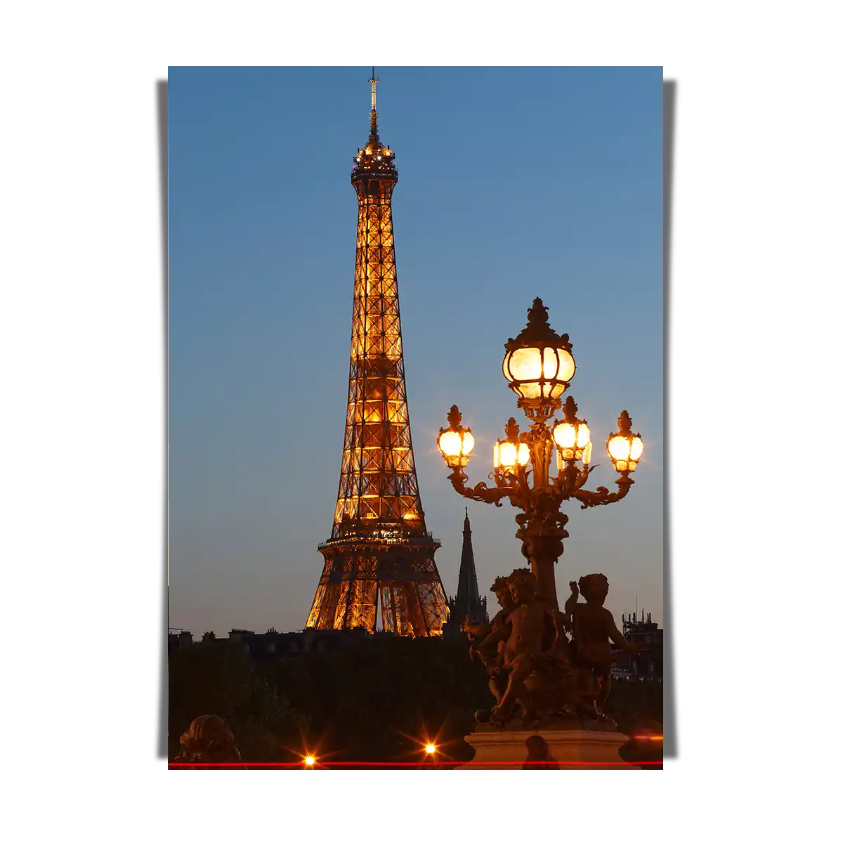 The Eiffel Tower Viewed From Alexandre Bridge at Dusk