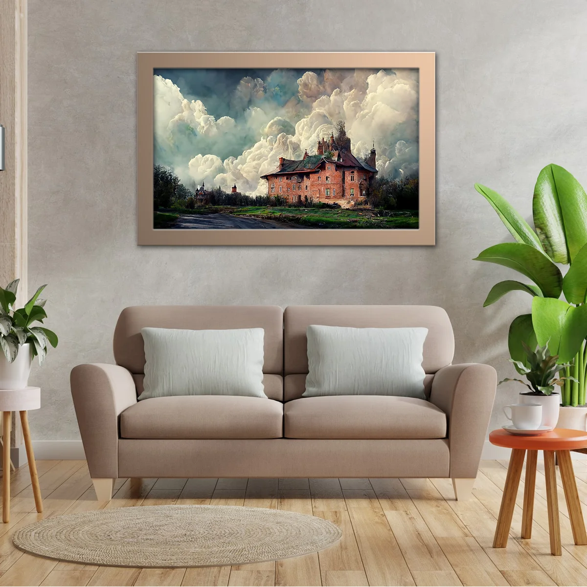 Fairy Tale House With Voluminous Clouds