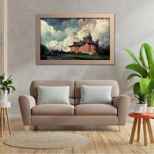 Fairy Tale House With Voluminous Clouds