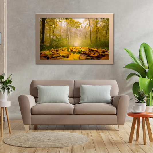 Foliage Carpet on Foggy Autumn Forest Floor