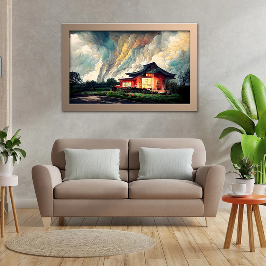 Garden House With Voluminous Clouds