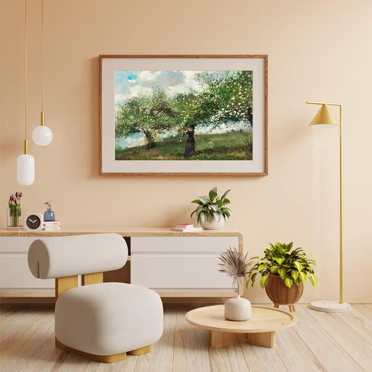 Girl Picking Apple Blossoms by Winslow Homer 1879