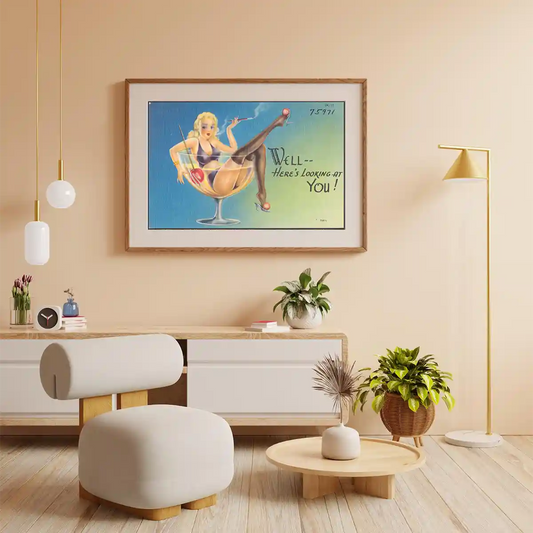 Looking at You - Classic Pin Up Girl Poster in 1940s