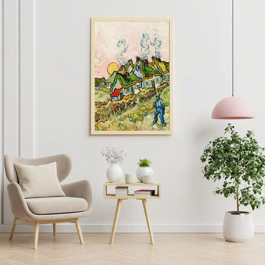 Houses and Figure by Vincent Van Gogh 1890