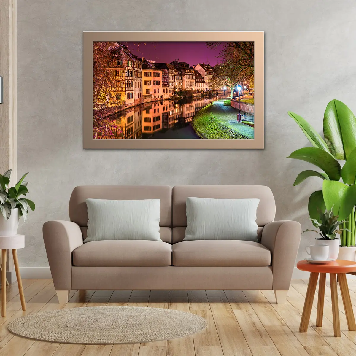 Traditional Houses Reflecting over the Ill River in Petite France