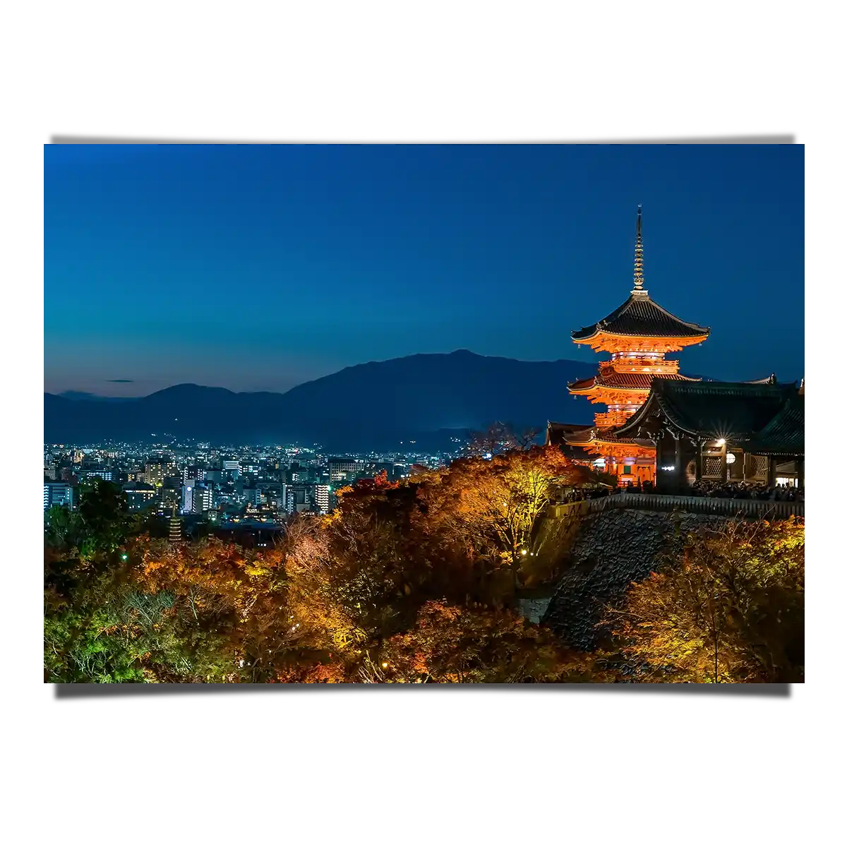 Kiyomizu Dera Temple in Autumn Overlooking as Kyoto City Japan