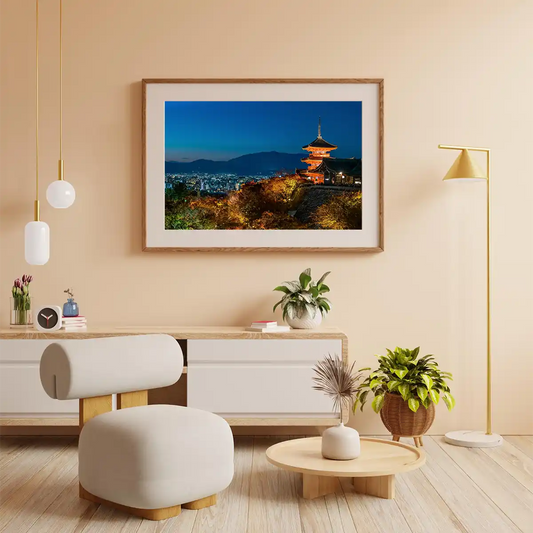 Kiyomizu Dera Temple in Autumn Overlooking as Kyoto City Japan