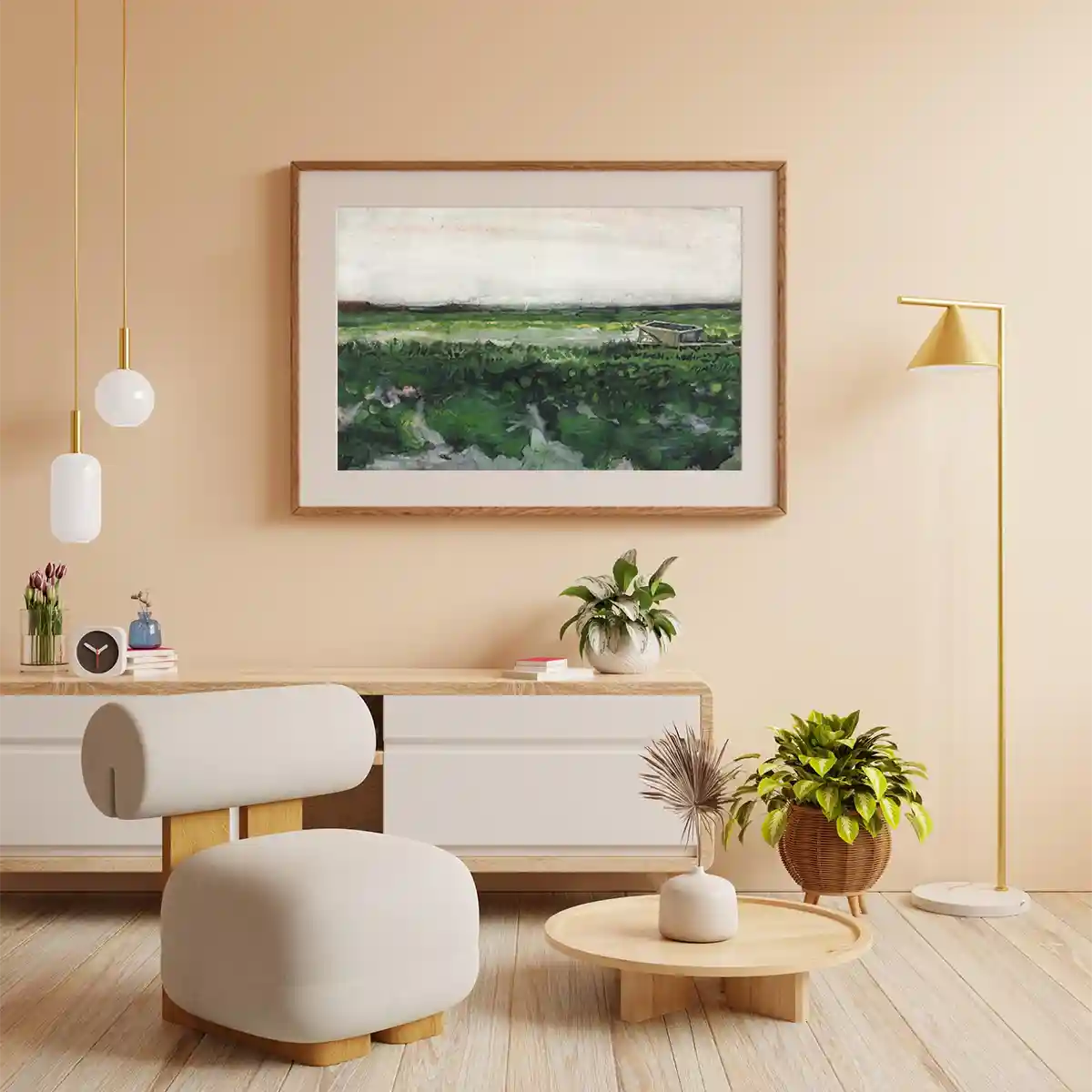 Landscape With Wheelbarrow by Vincent Van Gogh 1883