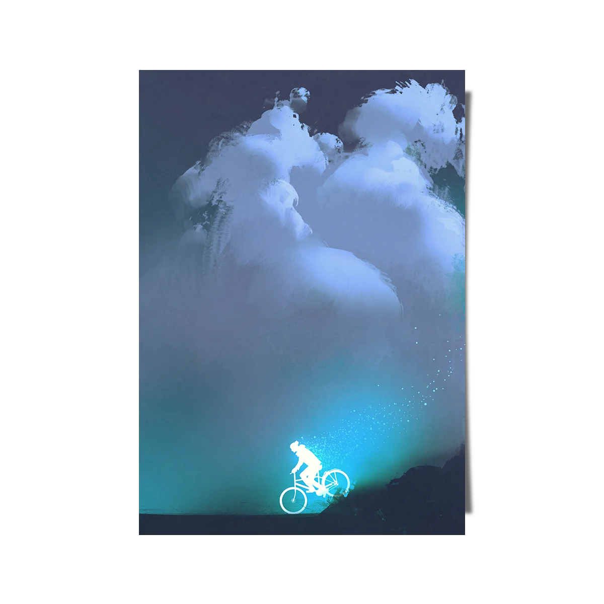 Man Riding A Bike At Midnight