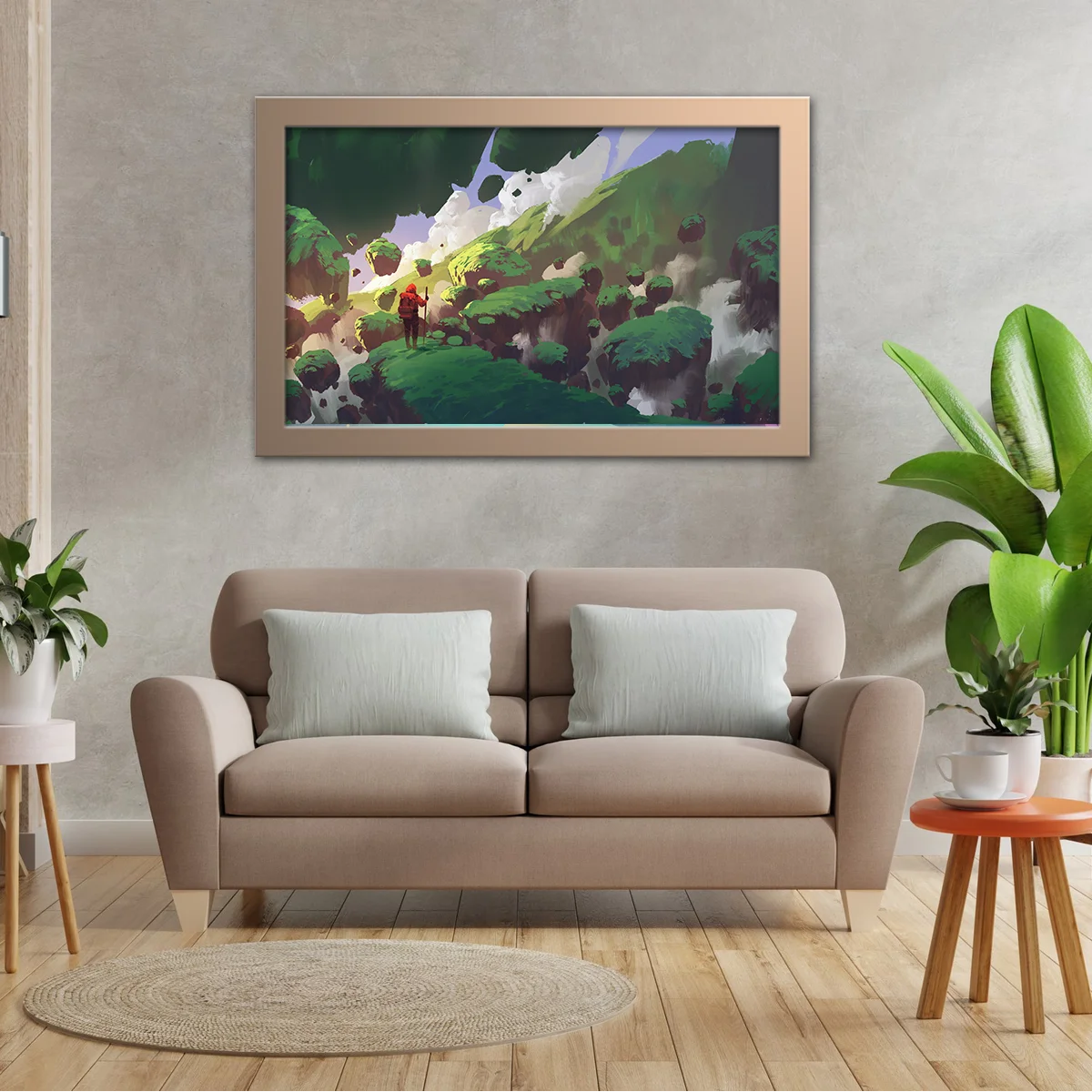 Man Walks On Floating Rock