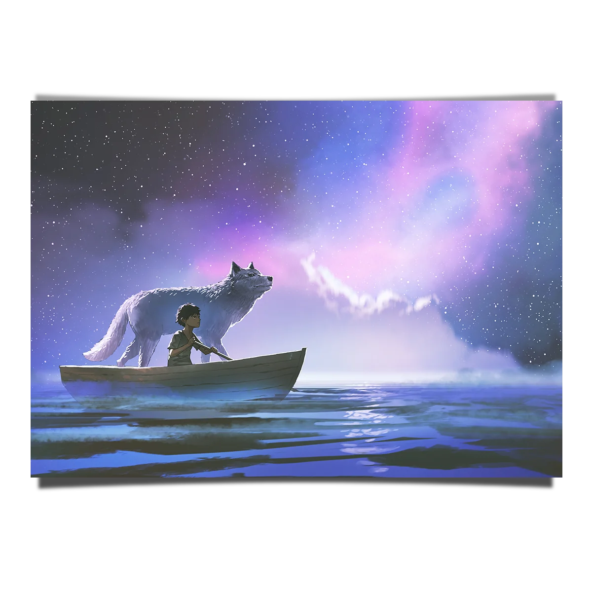 Man With Wolf Sailing